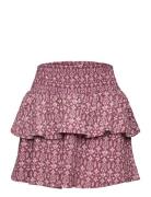 Mango Printed Skirt With Ruffles Rosa