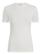 Calvin Klein Modal Rib Slim Ss Top Kräm