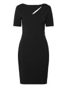 Calvin Klein Scuba Crepe Front Twist Dress Svart