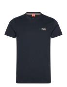 Superdry Essential Contrast Emb Tee Marinblå