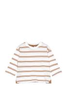 Mango Triple-Striped T-Shirt Beige