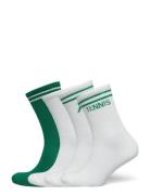 Lindex Sock 4 P Tennis Sporty Rib Grön