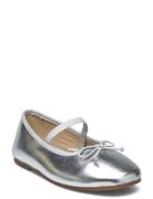 Mango Metallic Ballet Flats Silver