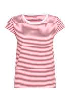 Mads Nørgaard Organic Jersey Stripe Teasy Tee Fav Röd