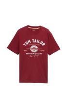 Tom Tailor Logo Tee Burgundy