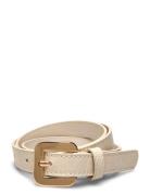 Mango Croco Leather-Effect Belt Beige