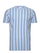 Lindbergh Striped Piqué Tee S/S Blå