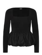 Gina Tricot Peplum Top Svart