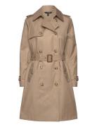 Lauren Ralph Lauren Double-Breasted Cotton-Blend Trench Coat Beige