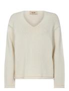 MOS MOSH Mmbine Ls V-Neck Knit Beige