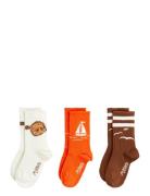 Mini Rodini Sailing Boats 3-Pack Socks Brun