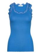 Rosemunde Rwbabette Silk Sl U-Neck Long Lace Blå