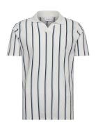 Lindbergh Striped Piqué Polo Shirt S/S Vit