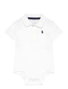 Ralph Lauren Baby Cotton Interlock Polo Bodysuit Vit