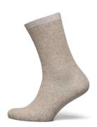 Mp Denmark Fine Cotton Rib Socks Beige