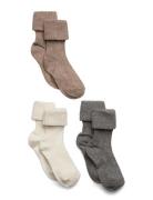 Mp Denmark Cotton Rib Baby Socks - 3-Pack Beige