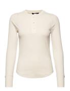 Lauren Ralph Lauren Stretch Cotton Henley Top Kräm