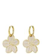 Bud To Rose Calista Enamel Earring Ivory/Gold Guld