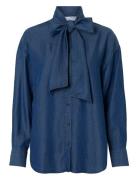 Selected Femme Slfjanna Ls Relaxed Chambray Shirt B Blå