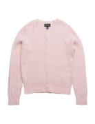 Ralph Lauren Kids Mini-Cable Cotton Cardigan Rosa