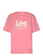 Lee Jeans Ss Logo Tee Rosa