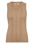 MOS MOSH Mmrelena Tani Rib V-Neck Tank Top Beige