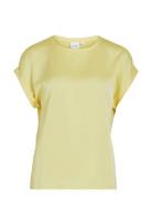 Vila Viellette S/S Satin Top - Noos Gul