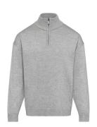 Lindex Sweater Fineknit Halfzip Grå