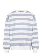 Mango Striped Cotton-Blend Sweatshirt Blå