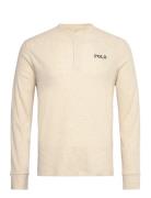 Polo Ralph Lauren Waffle-Knit Henley Sleep Shirt Kräm