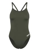 Arena Women's Team Swimsuit Challenge Solid Khaki Green