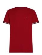Tommy Hilfiger Global Stripe Cuff Tee Röd