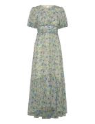 Malina Beatrice Short Sleeve Maxi Dress Blå