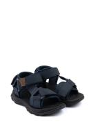 Pom Pom Trecking Sandal Velcro Blå