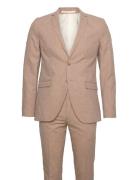 Jack & J S Jprriviera Linen Suit Slim Fit Sn Beige