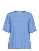 Selected Femme Slfvilja Ss Printed Tee W Noos Blå