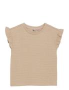 Daily 7 T-Shirt Glitter Stripe Beige