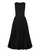 French Connection Phoebe Jersey Woven Mix Midi Svart
