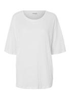 Selected Femme Slfvilja Linen Ss Tee Vit