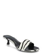 Mango Zebra-Print Fur Sandals Svart