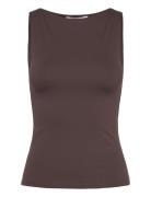 Mango Boat Neck Strapless Top Brun
