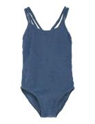 Color Kids Swimsuit W. Stucture Marinblå