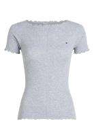 Tommy Hilfiger Ss Rib Short Set Grå