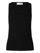 Selected Femme Slfanna U-Neck Tank Top Noos Svart