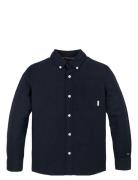 Tommy Hilfiger Linen Blend Relaxed Shirt Ls Marinblå