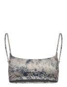Weekday Printed Pull-Over Scoop Neck Bikini Top Beige