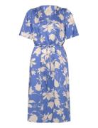 GANT Rel Floral Print Ss Dress Blå