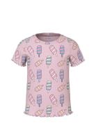 Name It Nmfvemma Aop Ss Slim Top Rosa