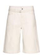 Monki Low Rise Cargo Cotton Twill Jorts Beige