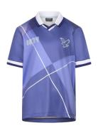 Lyle & Scott Over D Print Argyle Polo Shirt Blå